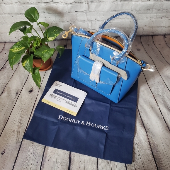 Dooney & Bourke Royal Blue Naomi Leather Satchel - Picture 2 of 11